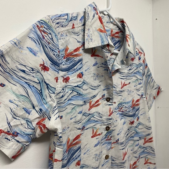 Corona x Adolfo Correa Flying Fish Design White Shirt Dress Size Medium - Picture 4 of 11